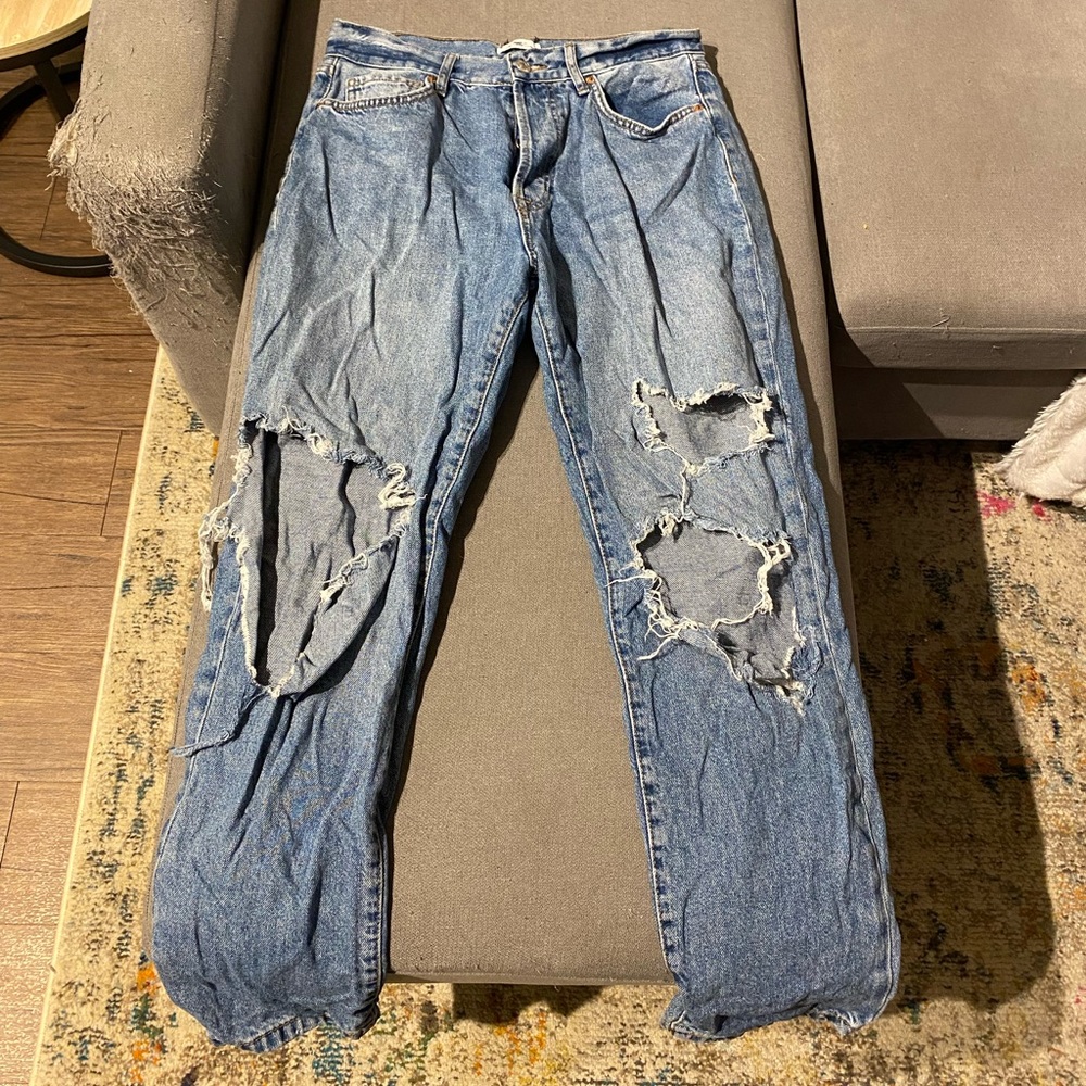 Ripped boyfriend jeans